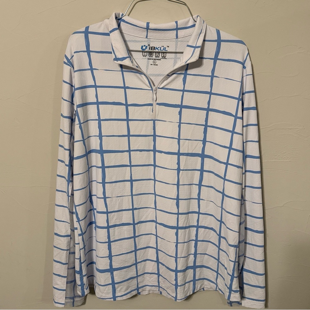 IBKÜL Women’s Long Sleeve 1/4-Zip Sun Top Sz XL Cordova Print 50+ UPF IceFil Coo